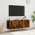 Kép 4/11 - 2 db füstös tölgy fali TV-szekrény LED-ekkel 60x35x41 cm