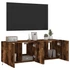 Kép 6/11 - 2 db füstös tölgy fali TV-szekrény LED-ekkel 60x35x41 cm