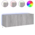 Kép 2/11 - 2 db szürke sonoma fali TV-szekrény LED-ekkel 60x35x41 cm