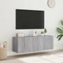 Kép 5/11 - 2 db szürke sonoma fali TV-szekrény LED-ekkel 60x35x41 cm