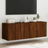 Kép 1/11 - 2 db barna tölgyszínű fali TV-szekrény LED-del 60x35x41 cm