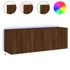 Kép 2/11 - 2 db barna tölgyszínű fali TV-szekrény LED-del 60x35x41 cm