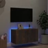 Kép 4/11 - Füstös tölgy színű fali TV-szekrény LED-ekkel 80x35x41 cm