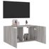 Kép 7/11 - Szürke sonoma színű fali TV-szekrény LED-del 80x35x41 cm