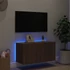 Kép 4/11 - Barna tölgyszínű fali TV-szekrény LED-del 80x35x41 cm