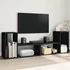 Kép 1/11 - 2 db fekete szerelt fa TV-szekrény 75 x 30 x 50 cm