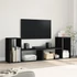 Kép 3/11 - 2 db fekete szerelt fa TV-szekrény 75 x 30 x 50 cm