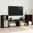 Kép 1/11 - 2 db füstös tölgy színű szerelt fa TV-szekrény 75 x 30 x 50 cm