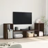 Kép 3/11 - 2 db barna tölgy színű szerelt fa TV-szekrény 75 x 30 x 50 cm