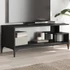 Kép 1/10 - Fekete szerelt fa/porszórt acél TV-szekrény 102 x 40 x 41 cm