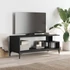 Kép 3/10 - Fekete szerelt fa/porszórt acél TV-szekrény 102 x 40 x 41 cm