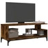Kép 4/10 - Füstös tölgy szerelt fa/porszórt acél TV-szekrény 102x40x41 cm