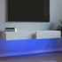 Kép 1/11 - 2 db fehér TV-szekrény LED-lámpákkal 60x35x15,5 cm