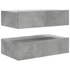 Kép 11/11 - 2 db betonszürke TV-szekrény LED-lámpákkal 60x35x15,5 cm