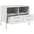 Kép 10/11 - 2 db fehér acél TV-szekrény 68 x 39 x 50,5 cm