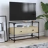 Kép 1/11 - Sonoma tölgy szerelt fa TV-szekrény üveglappal 80 x 35 x 51 cm