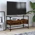 Kép 1/11 - Füstös tölgy szerelt fa TV-szekrény üveglappal 80 x 35 x 51 cm