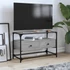 Kép 1/11 - Szürke sonoma szerelt fa TV-szekrény üveglappal 80 x 35 x 51 cm