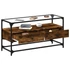 Kép 3/11 - Füstös tölgy szerelt fa TV-szekrény üveglappal 98 x 35 x 51 cm