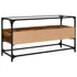 Kép 6/11 - Füstös tölgy szerelt fa TV-szekrény üveglappal 98 x 35 x 51 cm