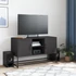 Kép 3/11 - Fekete acél TV-szekrény 100,5x39x60,5 cm