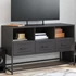 Kép 1/11 - Fekete acél TV-szekrény 100,5x39x60,5 cm