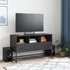 Kép 3/11 - Fekete acél TV-szekrény 100,5x39x60,5 cm