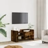 Kép 1/10 - Füstös tölgy színű szerelt fa TV-szekrény 80 x 35 x 40 cm