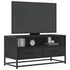 Kép 1/10 - Fekete szerelt fa és fém TV-szekrény 80x34,5x40 cm