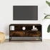 Kép 3/10 - Füstös tölgy színű szerelt fa és fém TV-szekrény 80x34,5x40 cm
