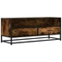 Kép 2/10 - Füstös tölgy színű szerelt fa és fém TV-szekrény 100x34,5x40 cm