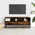 Kép 3/10 - Füstös tölgy színű szerelt fa és fém TV-szekrény 100x34,5x40 cm