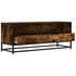 Kép 7/10 - Füstös tölgy színű szerelt fa és fém TV-szekrény 100x34,5x40 cm