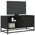 Kép 1/11 - Fekete szerelt fa és fém TV-szekrény 80x34,5x40 cm
