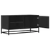 Kép 7/11 - Fekete szerelt fa és fém TV-szekrény 80x34,5x40 cm