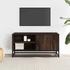 Kép 3/11 - Barna tölgy színű szerelt fa és fém TV-szekrény 80x34,5x40 cm