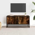 Kép 3/10 - Füstös tölgy színű szerelt fa és fém TV-szekrény 80x34,5x40 cm