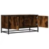 Kép 7/10 - Füstös tölgy színű szerelt fa és fém TV-szekrény 80x34,5x40 cm