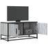 Kép 1/10 - Szürke sonoma színű szerelt fa és fém TV-szekrény 80x34,5x40 cm