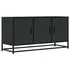 Kép 2/10 - Fekete szerelt fa és fém TV-szekrény 100x35x50 cm