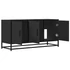 Kép 7/10 - Fekete szerelt fa és fém TV-szekrény 100x35x50 cm