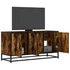 Kép 1/10 - Füstös tölgy színű szerelt fa és fém TV-szekrény 100x35x50 cm