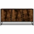 Kép 4/10 - Füstös tölgy színű szerelt fa és fém TV-szekrény 100x35x50 cm