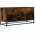 Kép 6/10 - Füstös tölgy színű szerelt fa és fém TV-szekrény 100x35x50 cm