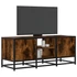 Kép 1/10 - Füstös tölgy színű szerelt fa és fém TV-szekrény 100x35x41 cm
