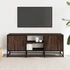 Kép 3/10 - Barna tölgy színű szerelt fa és fém TV-szekrény 100x35x41 cm