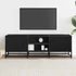 Kép 3/10 - Fekete szerelt fa és fém TV-szekrény 120x35x41 cm
