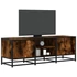 Kép 1/10 - Füstös tölgy színű szerelt fa és fém TV-szekrény 120x35x41 cm