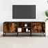 Kép 3/10 - Füstös tölgy színű szerelt fa és fém TV-szekrény 120x35x41 cm
