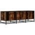 Kép 6/10 - Füstös tölgy színű szerelt fa és fém TV-szekrény 120x35x41 cm